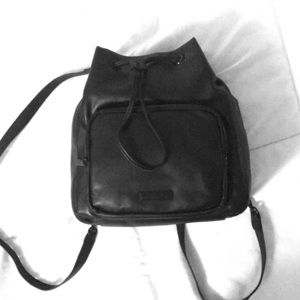 🔥VEGAN LEATHER MATTE BLACK BACKPACK🔥